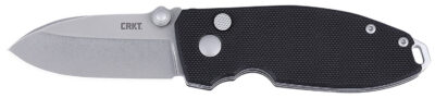 CRKT 2474 SQUID  EDC 2.27″ Folding Plain Stonewashed D2 Steel Blade, Black G10 Handle