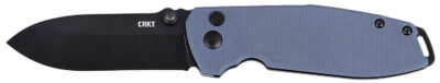 CRKT 2495G SQUID XM 2.95″ Folding Plain Black Oxide D2 Steel Blade, Gray G10 Handle