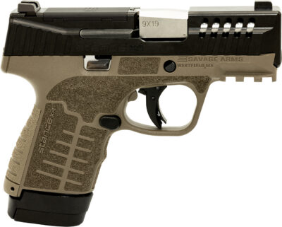 Savage Arms 67064 Stance XR 9mm 13+1 3.20″ Natural Black Nitride Ported Stainless Steel Slide FDE Glass Filled Nylon Grip Ambidextrous