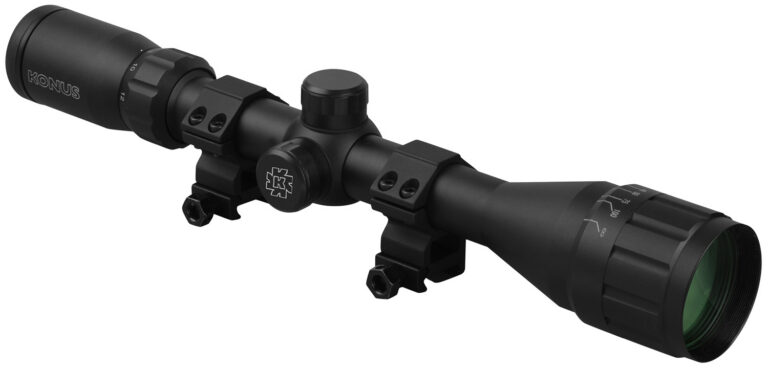 Konus 4x-12x40mm Riflescope w/A.O. BDC reticle & Mounting Rings
