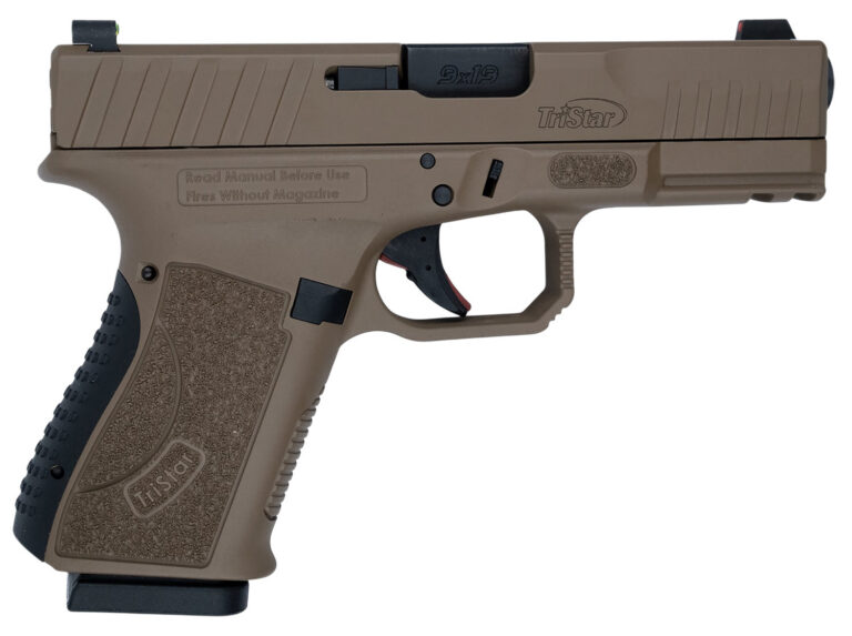TriStar 85772 Apoc 9mm Luger 15+1 4.02" Black Steel Barrel, Flat Dark Earth Cerakote Serrated Steel Slide & Polymer Frame w/Accessory Rail, Textured Grip