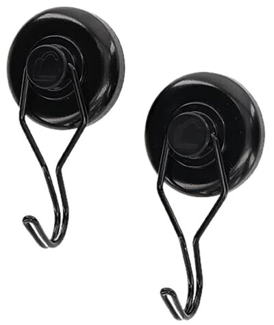 Lockdown 1215354  Magnetic Hook Black Steel Holds 20 lbs 2 Pack