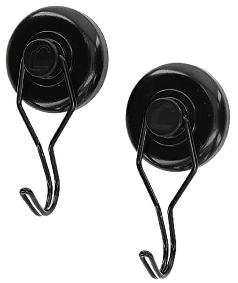 Lockdown 1215354 Magnetic Hook Black Steel Holds 20 lbs 2 Pack