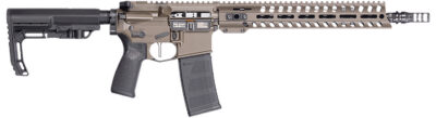 Patriot Ordnance Factory 02050 Minuteman  300 Blackout 30+1 13.75″ Black Nitride Barrel/ Patriot Brown Cerakote Aluminum Receiver Picatinny Rail