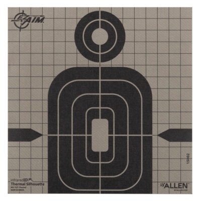 Allen 15802 Thermal Target  Silhouette Hanging Paper 8″ x 8″ Black/Gray