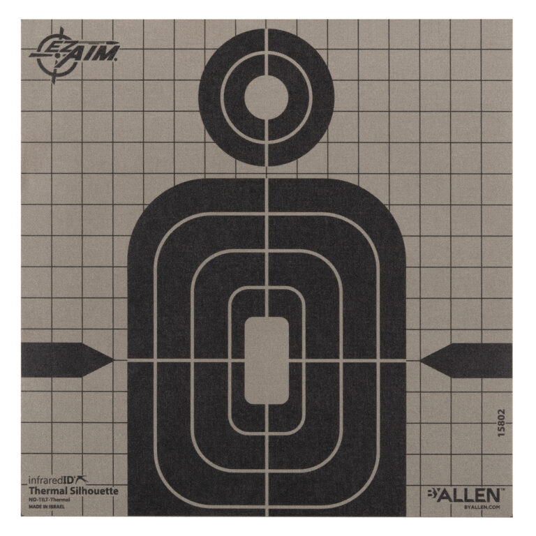 Allen 15802 Thermal Target Silhouette Hanging Paper 8" x 8" Black/Gray
