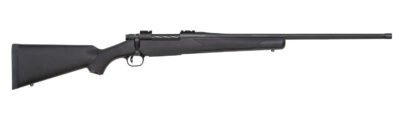 Mossberg 28234 Patriot Carbine 300 Win Mag 5+1 20″ Matte Blued Threaded Bull Barrel, Matte Blued Drilled & Tapped Receiver, Fixed Black Synthetic Stock