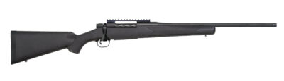 Mossberg 28235 Patriot Carbine 7mm PRC 3+1 20″ Matte Blued Threaded Bull Barrel, Matte Blued Picatinny Rail Receiver, Black Fixed Synthetic Stock