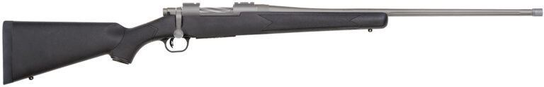 Mossberg 28245 Patriot Full Size 6.5 PRC 4+1 24" Stainless Cerakote Fluted Threaded Barrel, Drilled & Tapped Stainless Cerakote Receiver, Black Fixed Synthetic Stock