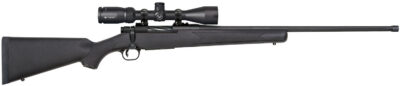 Mossberg 28247 Patriot w/Optic 350 Legend 4+1 22″ Matte Blued Fluted Threaded Barrel, Matte Blued Drilled & Tapped Receiver, Fixed Black Synthetic Stock, Vortex Crossfire II 3-9x40mm