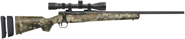 Mossberg 28257 Patriot Super Bantam w/Optic 350 Legend 4+1 22" Matte Blued Fluted Threaded Barrel, Matte Blued Drilled & Tapped Receiver, Adj LOP TrueTimber Strata Synthetic Stock, 3-9x40mm Duplex