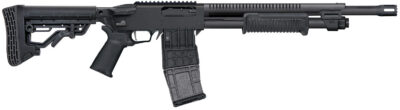 MOSSBERG 590RM TACTICAL MAG FED 12G SHOTGUN 18.5″ BREACHER BBL, MAGPUL FOLDING SIGHTS, 10+1