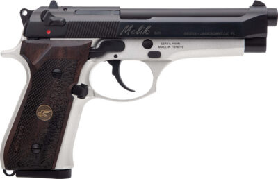 Derya Firearms MELIK9TTTR Melik  9mm Luger 17+1 4.90″ Black Melonite Steel Barrel, Black Melonite Serrated Steel Slide, Silver Anodized Aluminum Frame, Dark Walnut Grip
