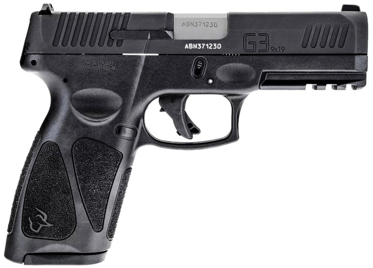 Taurus 1-G3BSR9041 G3 Full Size Frame 9mm Luger 17+1 4" Matte Stainless Steel Barrel, Matte Black Serrated Alloy Steel Slide, Black Polymer Frame w/Picatinny Rail, Textured Grip