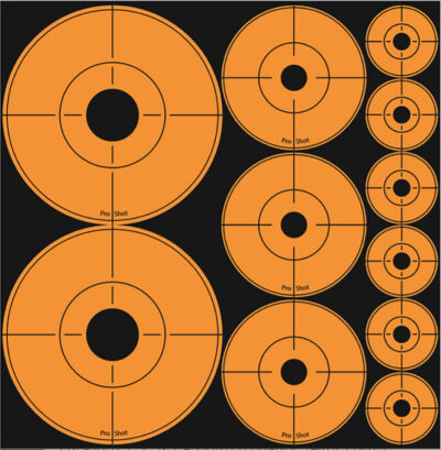 Pro-Shot ASSORTEDDOT Peel & Stick Target Dots Black/Orange 10 Pack