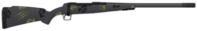 Fierce Firearms TWTROG300PRC22BF Twisted TI Rogue 300 PRC 22″ Black Cerakote Steel Threaded Barrel, Black Cerakote Drilled & Tapped Titanium Receiver, LR Negative Comb Forest Camo Carbon Fiber Stock