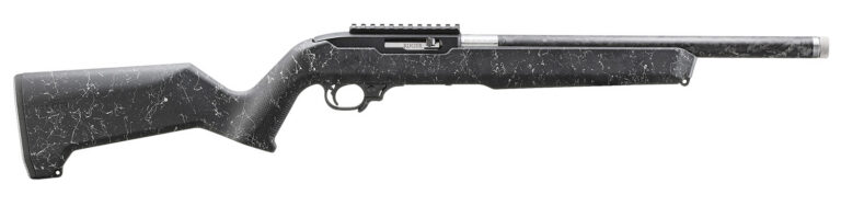 Ruger 31220 10/22 Carbine 22 LR 10+1 16.10" Clear Satin Finish On Stainless Steel/Carbon Fiber Threaded Barrel, Steel Receiver w/Scope Rail, Fixed Textured Magpul MOE X-22 White Speckled Black Synthetic Stock