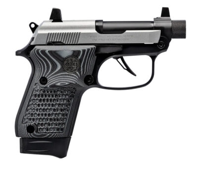 Beretta USA J20X22R8M3 20X Bobcat Bug Out Bag Micro Frame 22 LR 8+1 2.80″ Black Threaded Tip-Up Barrel, Inox ELS/Serrated Slide, Black Polymer Frame w/Beavertail, Helica Texture Grip