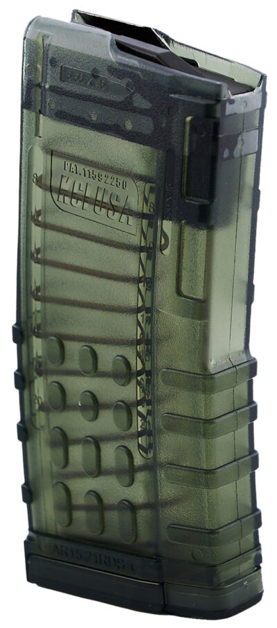 Kci Usa Inc KCIMZ066   21rd 223 Rem Fits AR-15 Translucent Smoke Polycarbonate