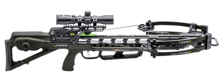 TenPoint Turbo X Crossbow Package ACUslide Rangemaste 100 Scope Moss Green