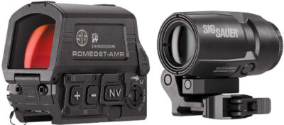 Sig Sauer Electro-Optics SORJ8T101 Romeo8T- AMR W/Juliet3T Micro Magnifier Black 1x40mm/3x22mm Quad Ballistic Circle Dot 2.0 Reticle