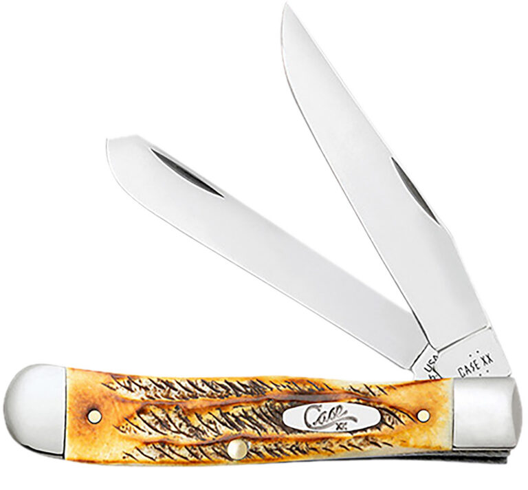 Case 65345 Trapper 3.25″ Folding Clip Point/Spey Plain Mirror Polished Tru-Sharp SS Blades, Burnt Dark Amber 6.5 BoneStag Handle, Includes Pocket Clip Case 65345 Trapper 3.25″ Folding Clip Point/Spey Plain Mirror Polished Tru-Sharp SS Blades, Burnt Dark Amber 6.5 BoneStag Handle, Includes Pocket Clip