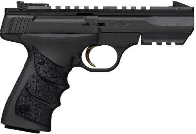 Browning 051602490 Buck Mark Black Label URX 22 LR 10+1 5.50″ Matte Blued Contoured Barrel, Matte Black Serrated Slide, Matte Black Aluminum Frame w/Picatinny Rail, Black UFX Overmolded Grip