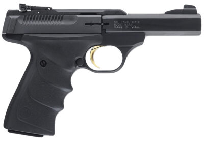 Browning 051408490 Buck Mark Standard Micro *CA Compliant 22 LR 10+1 4″ Slab Side Barrel, Matte Black Serrated Steel Slide & Aluminum Frame, Black Overmolded Grips