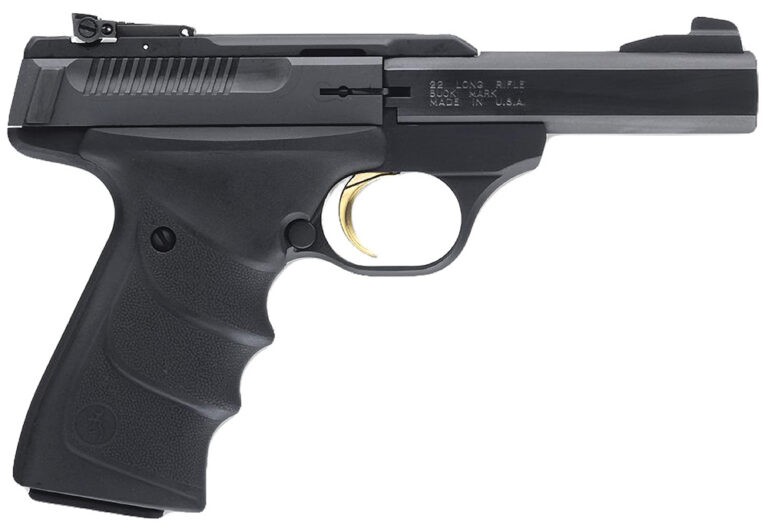 Browning 051408490 Buck Mark Standard Micro *CA Compliant 22 LR 10+1 4" Slab Side Barrel, Matte Black Serrated Steel Slide & Aluminum Frame, Black Overmolded Grips
