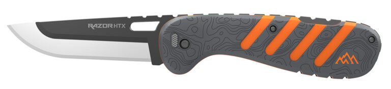 Outdoor Edge HTX35Y6C Razor HTX 3.50" Folding Plain 420J2 SS Blade Gray/Orange