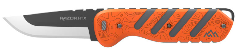 Outdoor Edge HTX30B6C Razor HTX 3" Folding Plain 420J2 SS Blade Orange/Gray