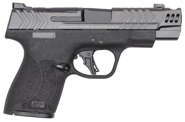 SMITH&WESSON PERFORMANCE CENTER M&P 9 SHIELD PLUS CARRY COMP 9MM LUGER 4IN 10RD SF OPTIC READY THUMB SAFETY BLACK/GREY 14410