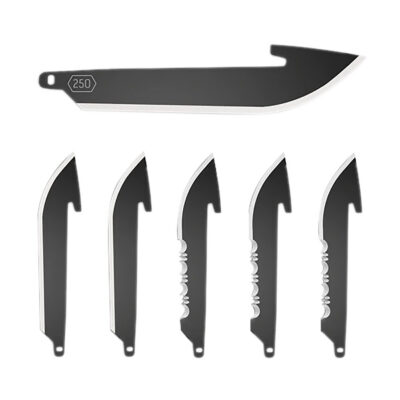 Outdoor Edge RRC25K6C   2.50″ Drop Point Plain/Serrated Black Oxide 420J2 SS Blade 6 Blades