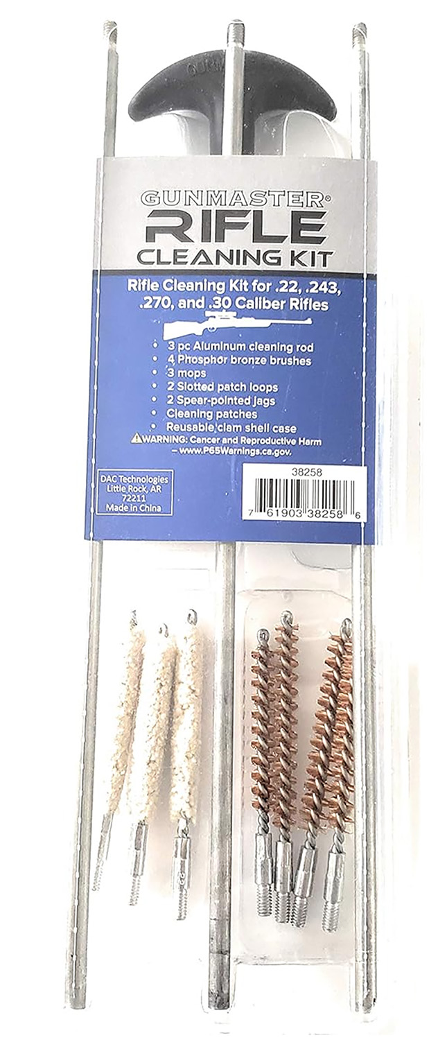GUNMASTER 16 PC UNIVERSAL RIFLE CLEANING KIT IN RE-USABLE CLAMSHELL