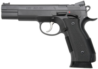 Cz Custom Shop 96333 A01-SD  9mm Luger 19+1 5″ Match Grade Bull Barrel, Black Optic Cut/Serrated Steel Slide, Black Polycoat Steel Frame w/Beavertail, Black G10 Grip, Short Dustcover