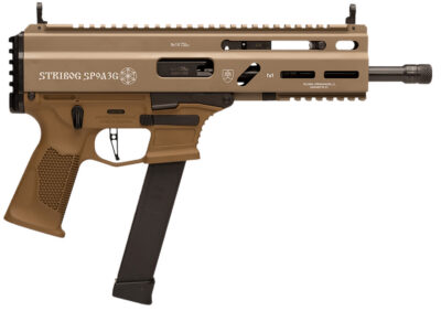 Grand Power 810091156155 SP9A3G Stribog 9mm Luger 30+1 8″ Black Threaded Barrel, M-LOK Handguard, Flat Dark Earth Cerakote Aluminum/Polymer Receiver w/Picatinny Rail, FDE Polymer Grip, Ambidextrous