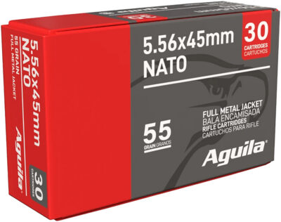 Aguila 1E556155 5.56NATO 55 GR Full Metal Jacket 30 Per Box