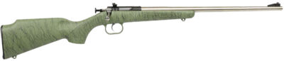 Crickett KSA2442 Gen2  Youth 22 LR 1rd 16.13″ Stainless Single Shot Barrel, Stainless Steel Receiver, Green w/Black Webbing Fixed Synthetic Stock