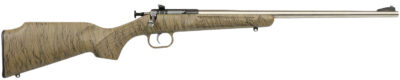 Crickett KSA2443 Gen2  Youth 22 LR 1rd 16.13″ Stainless Single Shot Barrel, Stainless Steel Receiver, Tan w/Black Webbing Fixed Synthetic Stock