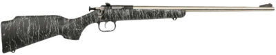 Crickett KSA2444 Gen2  Youth 22 LR 1rd 16.13″ Stainless Single Shot Barrel, Stainless Steel Receiver, Black w/White Webbing Fixed Synthetic Stock
