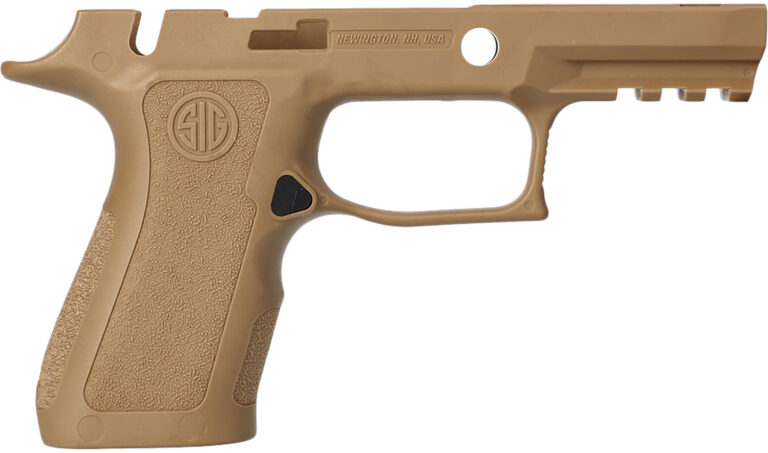 GRIP MODULE W/MANUAL SAFETY FOR SIG SAUER® P320-X SERIES COMPACT GRIP MODULE P320-X COMPACT W/MANUAL SAFETY 9/40/357 COYOTE