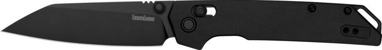 Kershaw Knives: Iridium Reverse Tanto - Black Anodized Aluminum - D2 Tool Steel - Black Oxide Coating - DuraLock - KVT Bearings - 2038RBLK