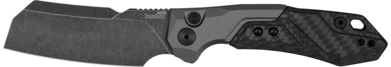 Kershaw 7850 Launch 14 Automatic 3.38" Cleaver Plain Black Oxide Blackwash CPM 154 SS, Blade Black Anodized Aluminum/Carbon Fiber Handle