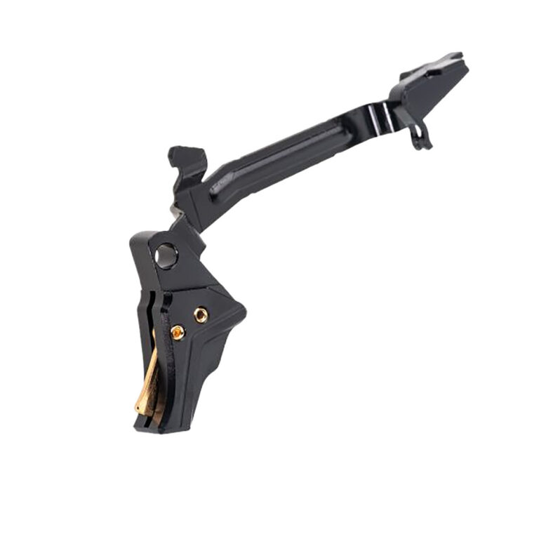 I.T.T.S. TRIGGER W/SAFETY SHOE & TRIGGER BAR FOR GLOCK® G3/G4 ITTS TRIGGER W/TRIGGER BAR FOR GLOCK G3/G4 BLACK/GOLD SCREW
