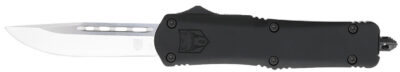 CobraTec Knives MBFS3DNS FS-3  Medium 3″ OTF Drop Point Plain D2 Steel Blade, 4.50″ Black Aluminum Alloy Handle