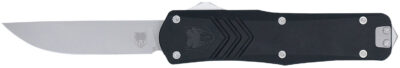 CobraTec Knives MBLKFSXGEN3DNS FS-X Gen III Medium 3″ OTF Drop Point Plain Stonewashed D2 Steel Blade, 4.68″ Aluminum Handle