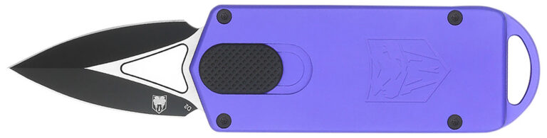 CobraTec Knives CTASPPUR ASP  1.94" OTF Dagger Plain D2 Steel Blade, 3.31" Purple Aluminum Handle