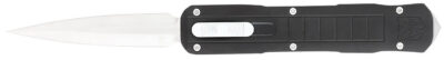 CobraTec Knives CTRPTBLKDAGNS Raptor  3.13″ OTF Dagger Plain D2 Steel Blade, 4.50″ Black Aluminum Handle