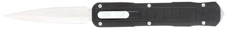 CobraTec Knives CTRPTBLKDAGNS Raptor 3.13" OTF Dagger Plain D2 Steel Blade, 4.50" Black Aluminum Handle