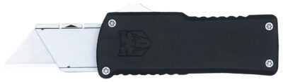 CobraTec Knives CTOTFUTBLK Utility  OTF Plain Aluminum Blade, 3.38″ Black Aluminum Handle